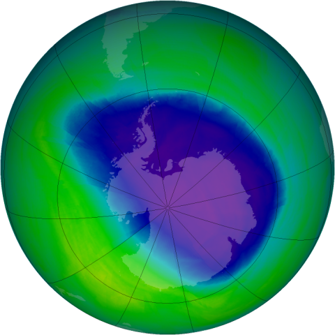 Map Of Ozone Layer. of the thinned ozone layer